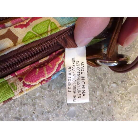 Rosetti Floral Crossbody Shoulder Purse adjustable strap Leather Bow 8 x 6 x 3 - Picture 9 of 12